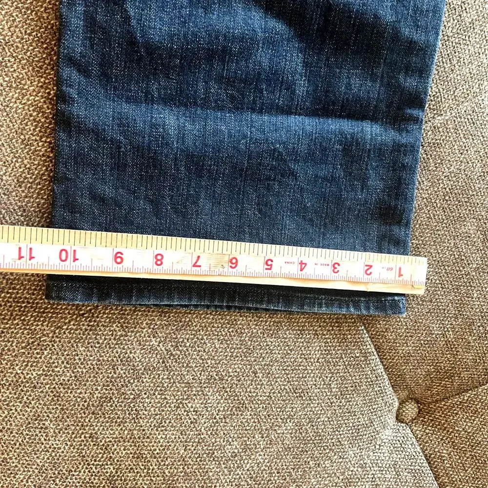 Talbots women's blue denim jeans sz 14 boot cut classic dark wash denim casual